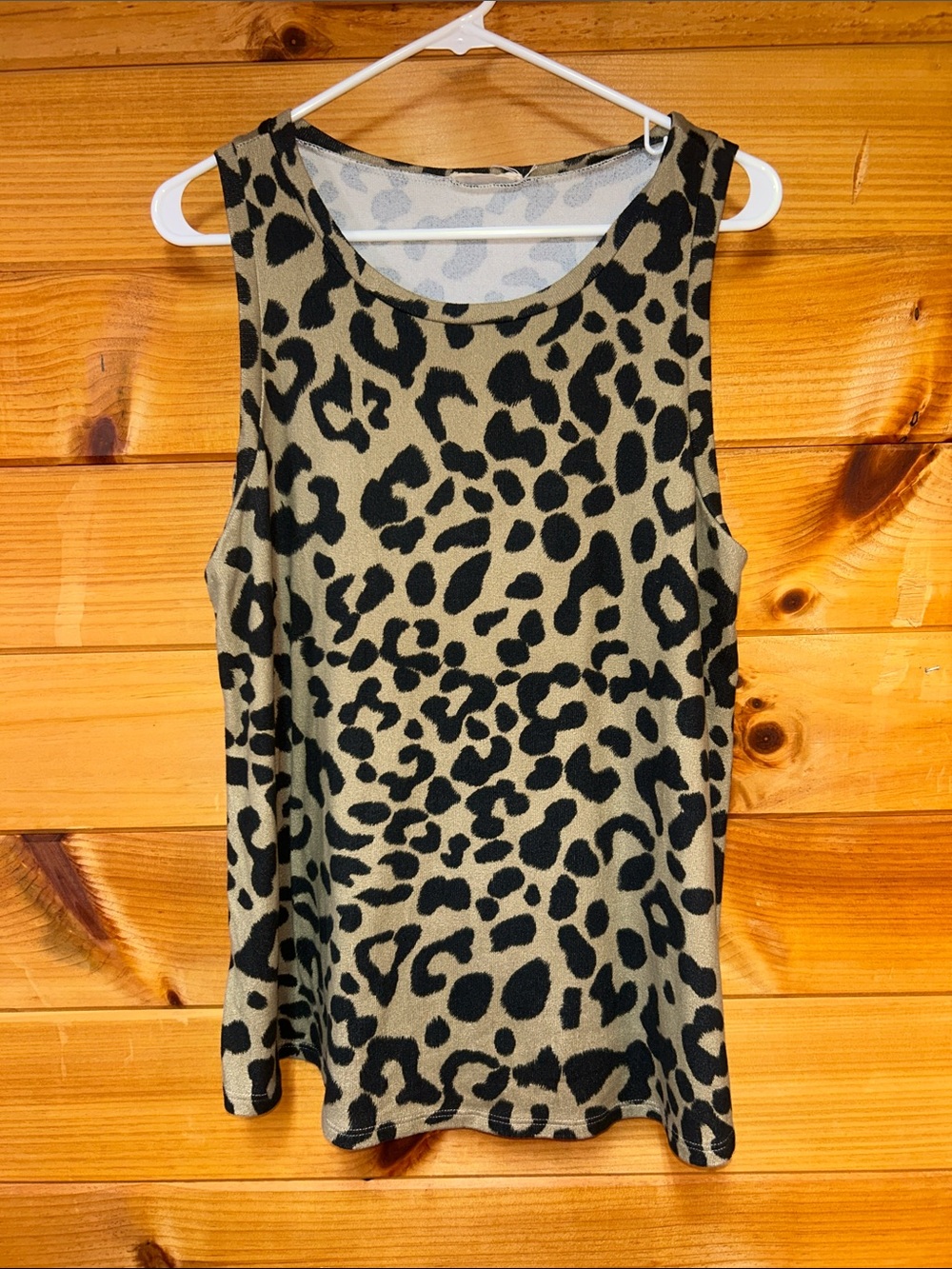 Bombas Leopard Print Tank Top in Tan and Black